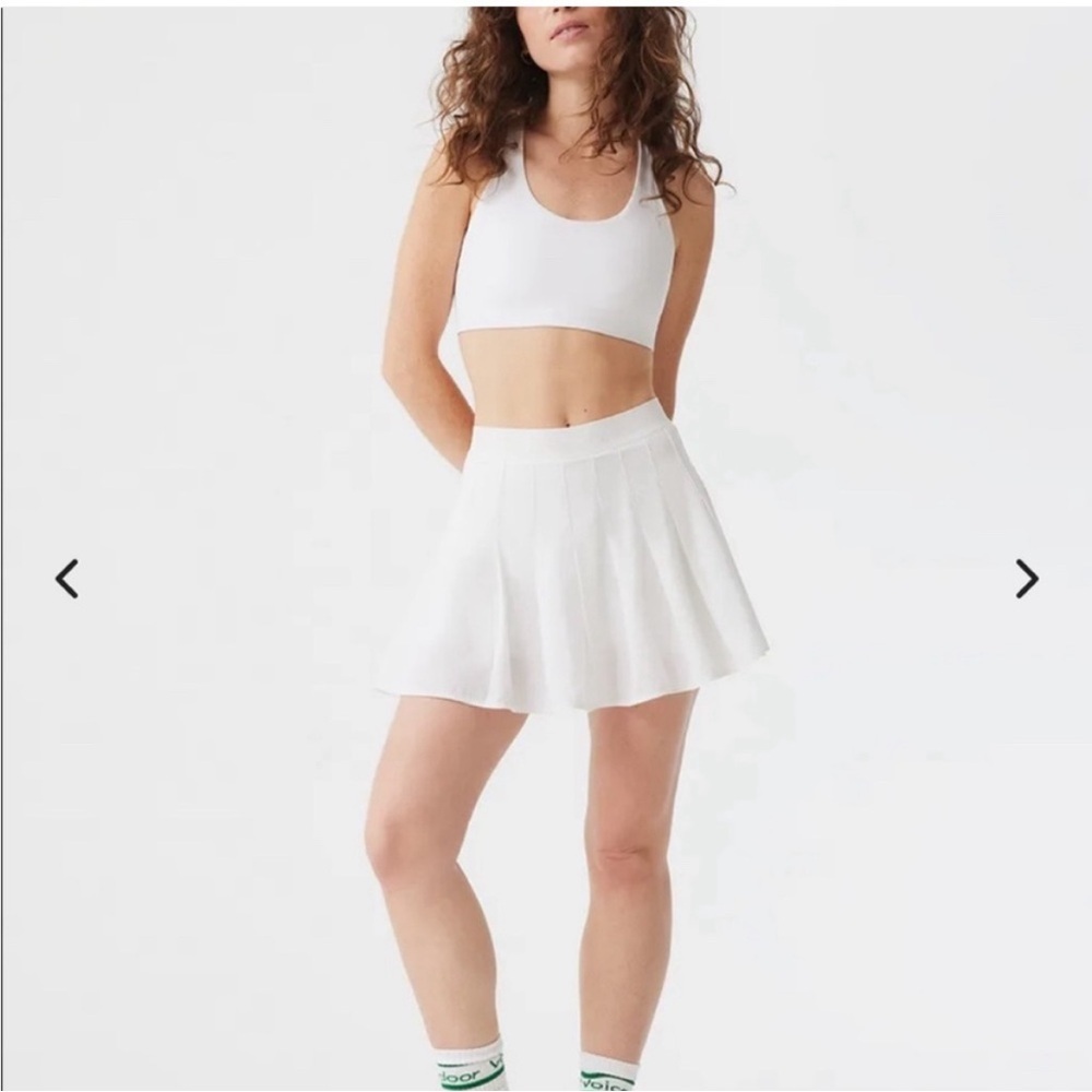 Outdoor Voices White Pleated Tennis Skirt